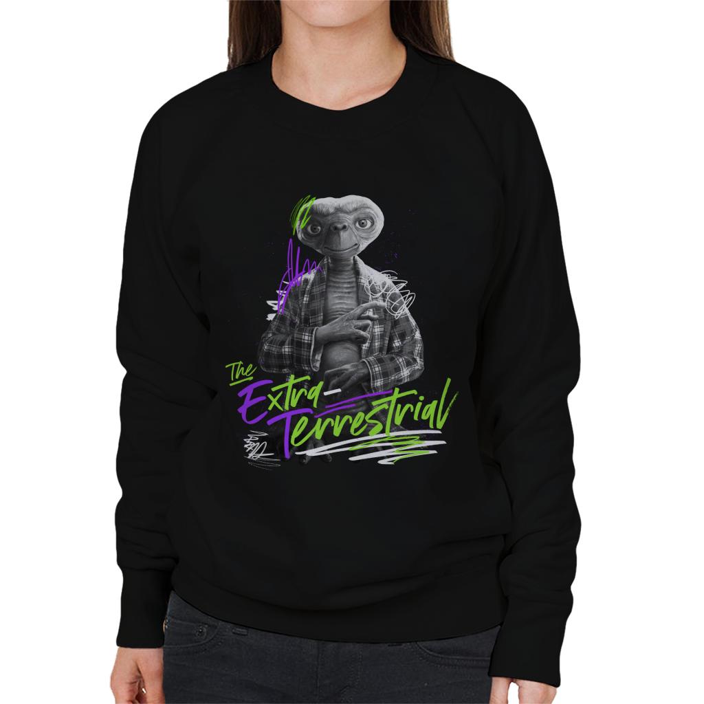 E.T. The Extra Terrestrial Retro Signature Women's Sweatshirt-ALL + EVERY