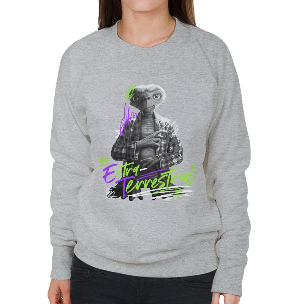 E.T. The Extra Terrestrial Retro Signature Women's Sweatshirt-ALL + EVERY