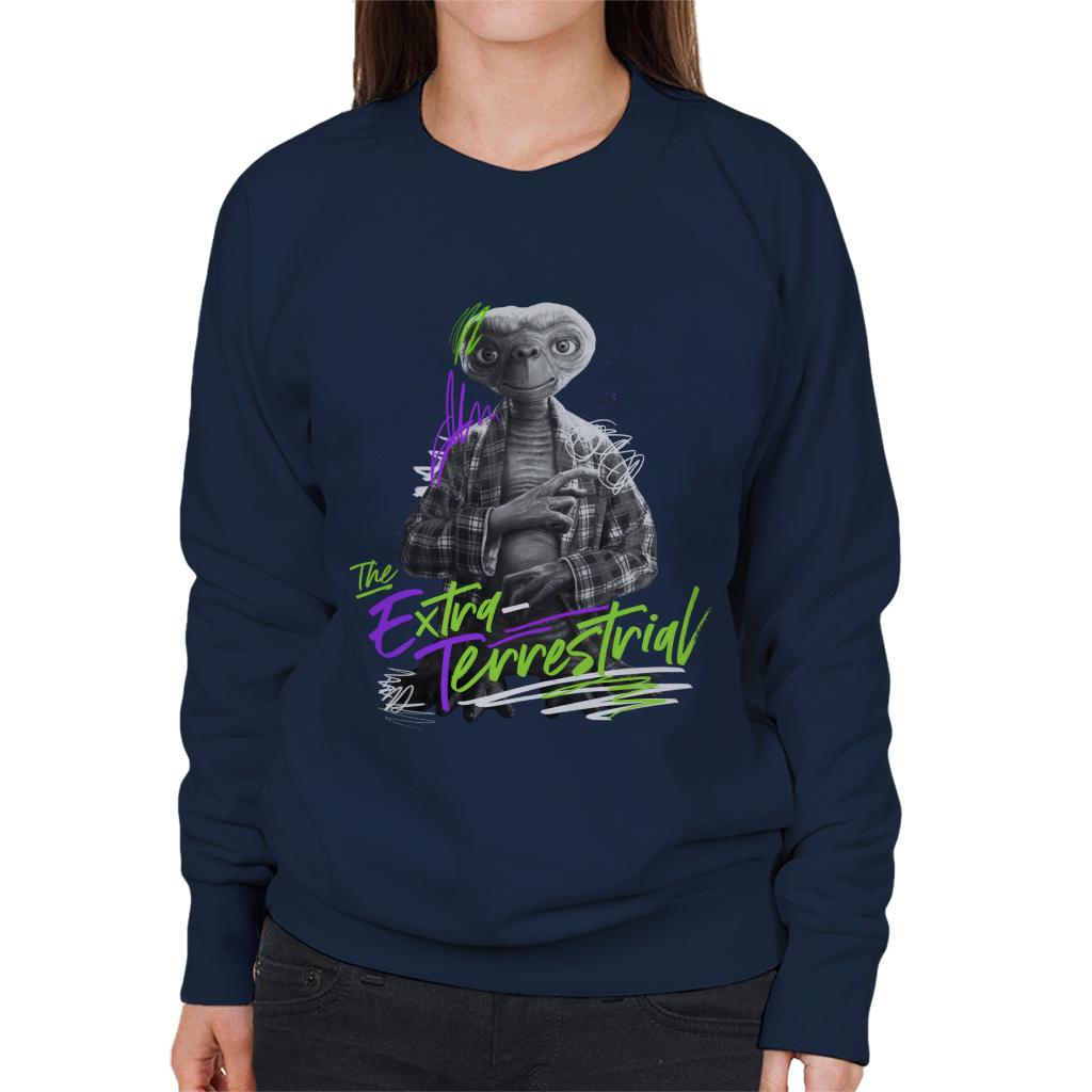 E.T. The Extra Terrestrial Retro Signature Women's Sweatshirt-ALL + EVERY