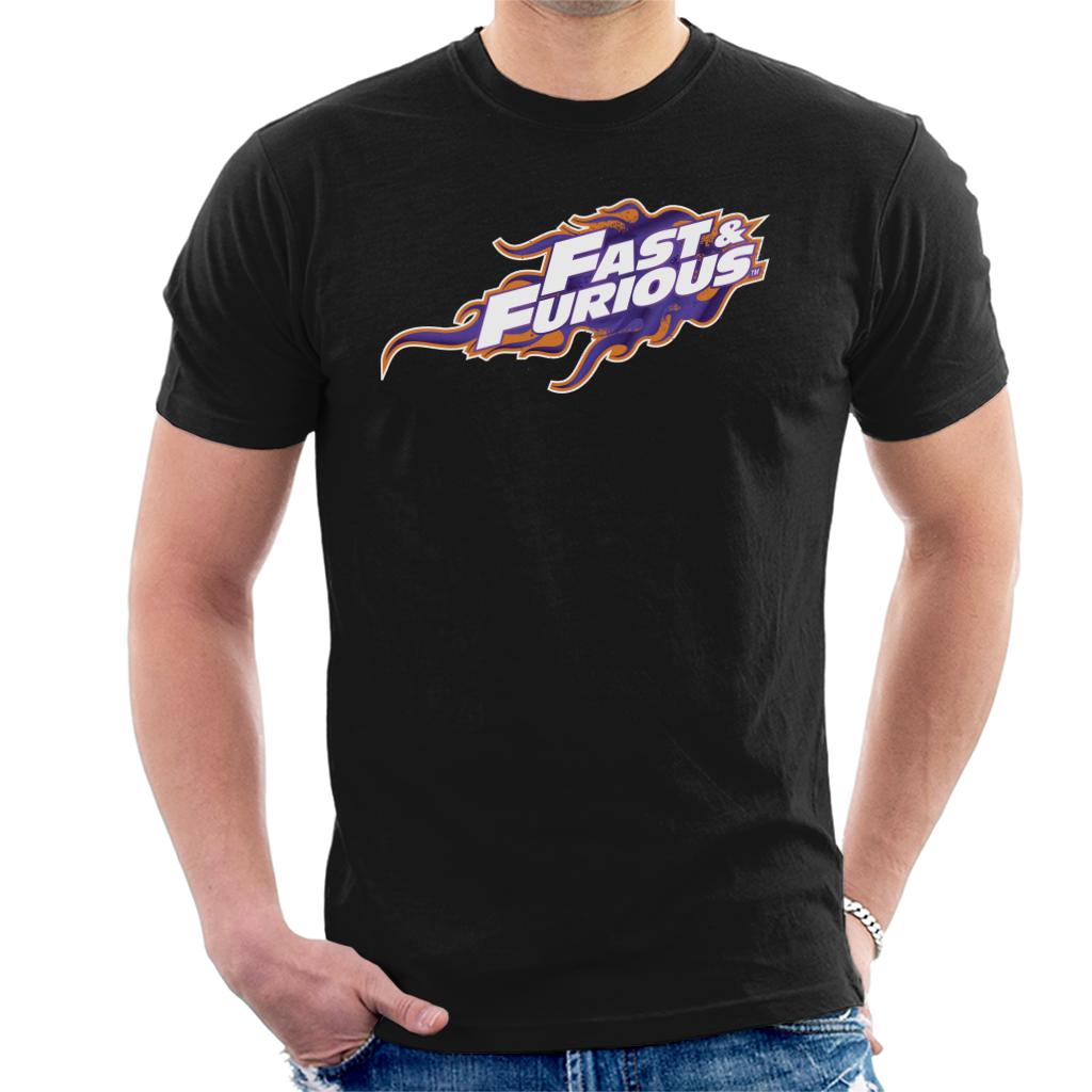 Fast and Furious Orange Purple Logo Men's T-Shirt-ALL + EVERY