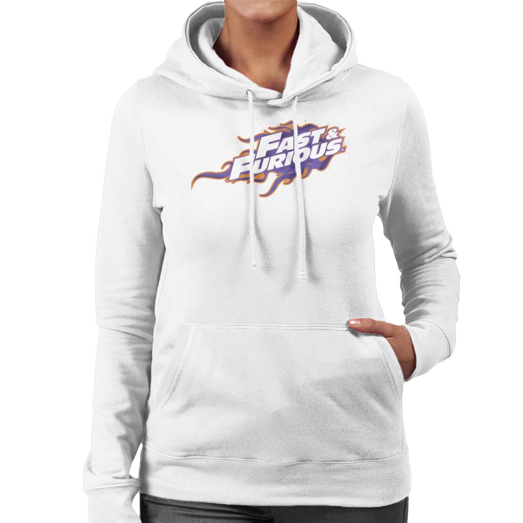 Fast and Furious Orange Purple Logo Women's Hooded Sweatshirt-ALL + EVERY