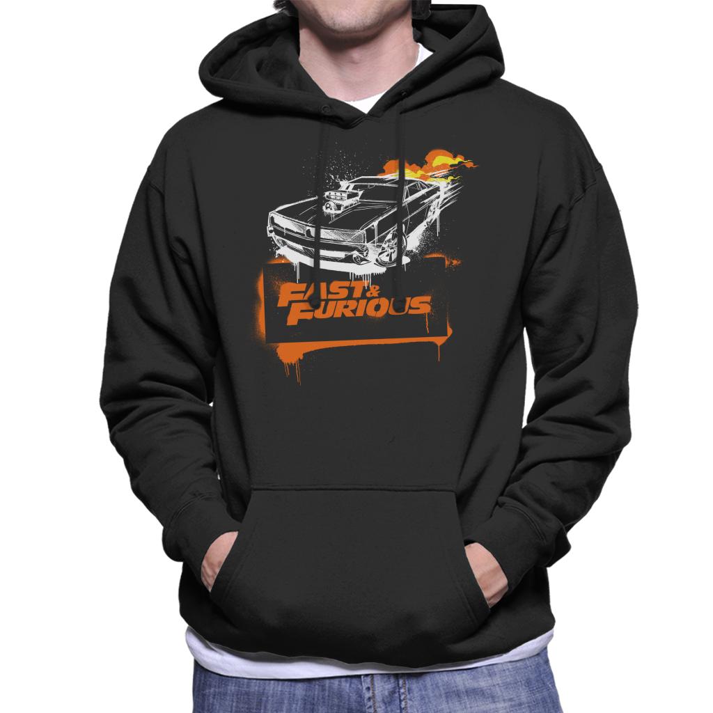 Fast and Furious Dodge Charger Flame Men's Hooded Sweatshirt-ALL + EVERY