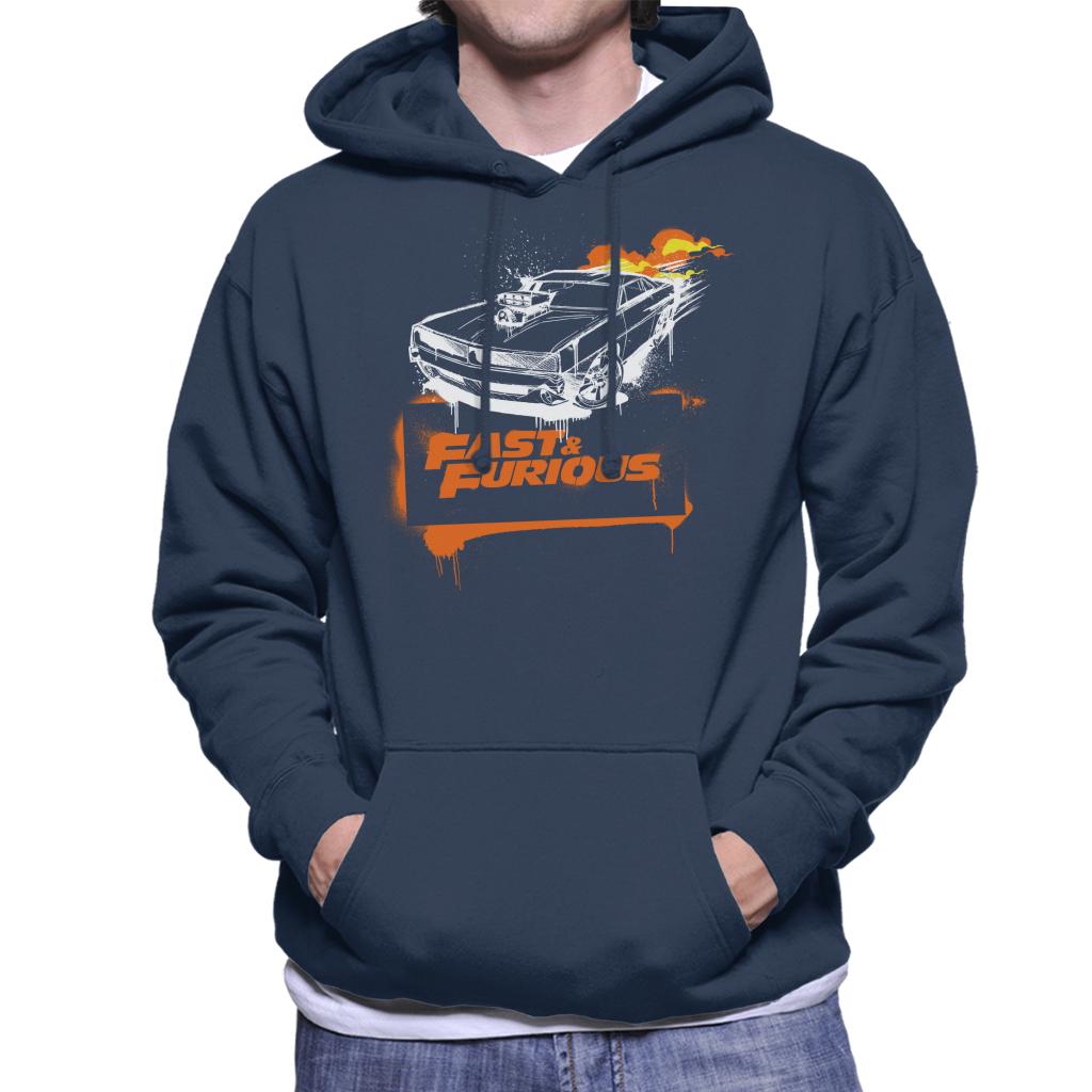 Fast and Furious Dodge Charger Flame Men's Hooded Sweatshirt-ALL + EVERY