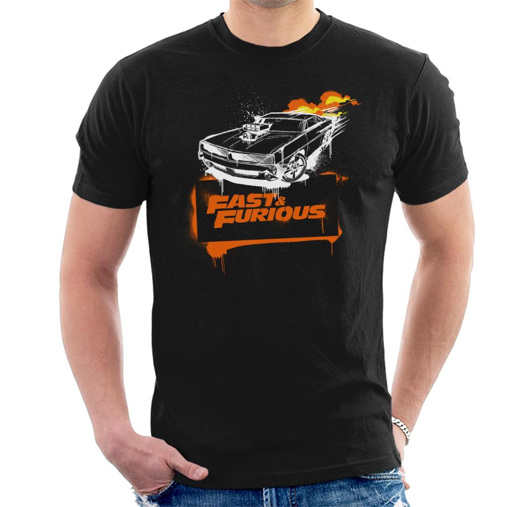 Fast and Furious Dodge Charger Flame Men's T-Shirt-ALL + EVERY