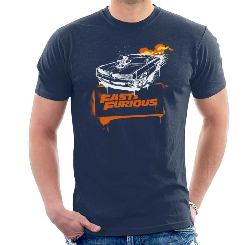 Fast and Furious Dodge Charger Flame Men's T-Shirt-ALL + EVERY