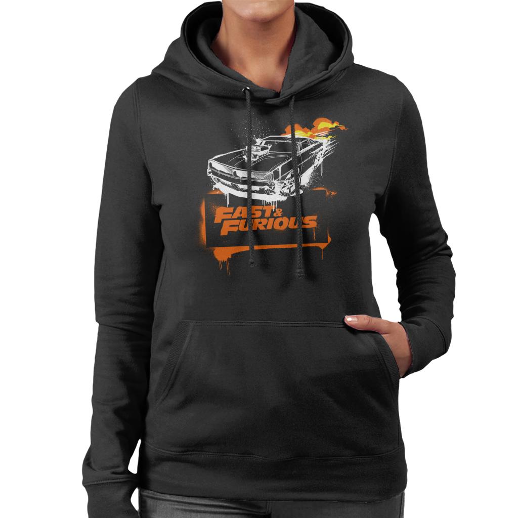 Fast and Furious Dodge Charger Flame Women's Hooded Sweatshirt-ALL + EVERY