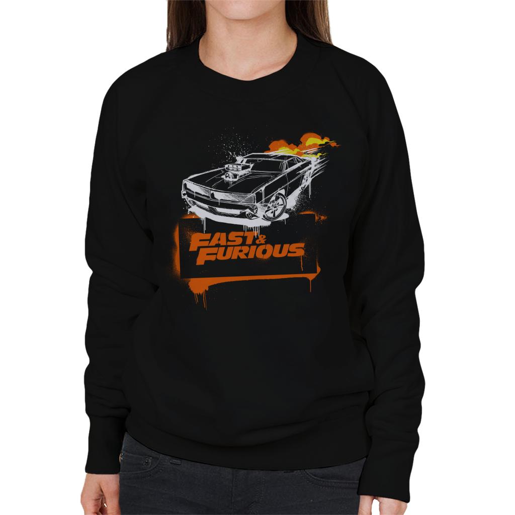 Fast and Furious Dodge Charger Flame Women's Sweatshirt-ALL + EVERY