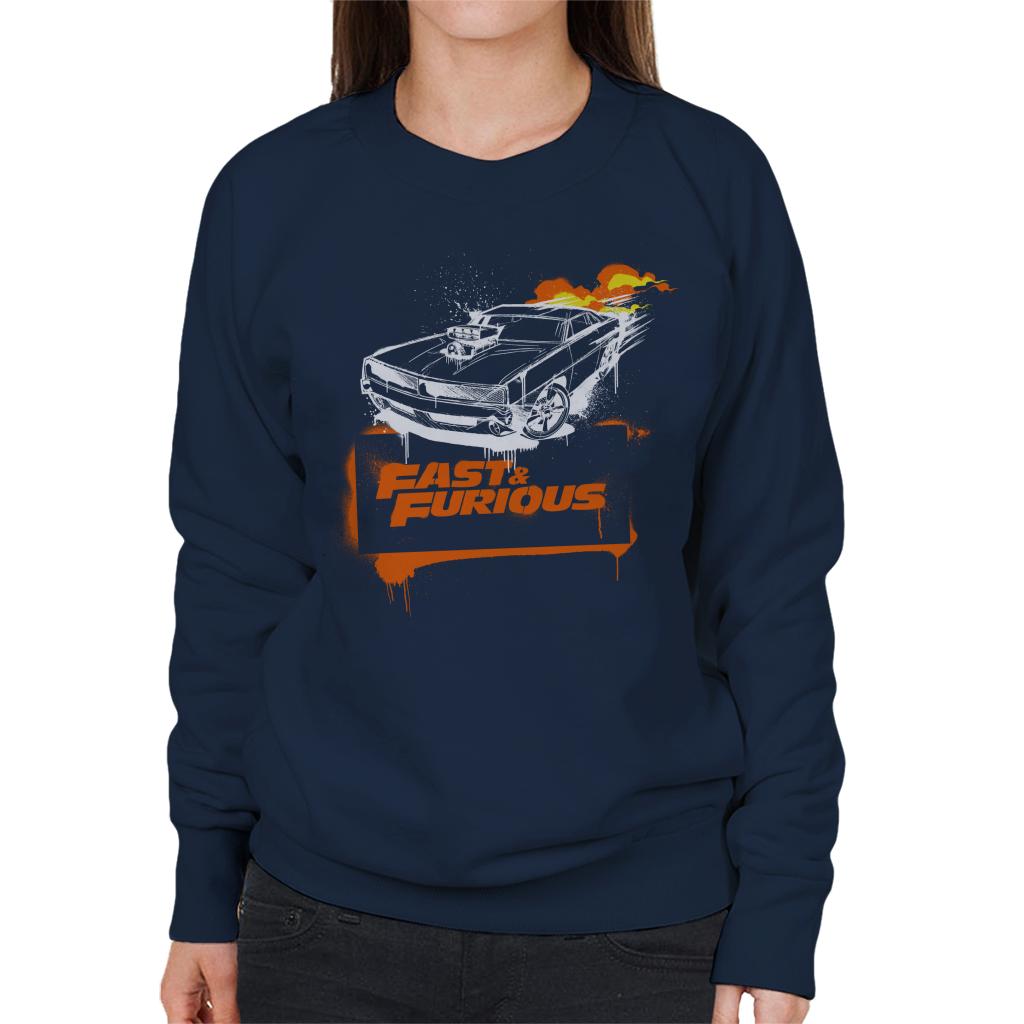 Fast and Furious Dodge Charger Flame Women's Sweatshirt-ALL + EVERY