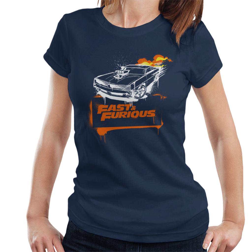 Fast and Furious Dodge Charger Flame Women's T-Shirt-ALL + EVERY