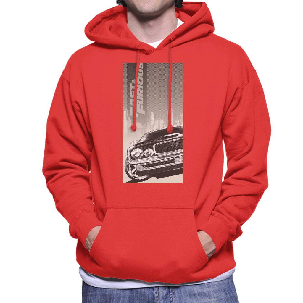 Fast and Furious Dodge Charger City Backdrop Men's Hooded Sweatshirt-ALL + EVERY