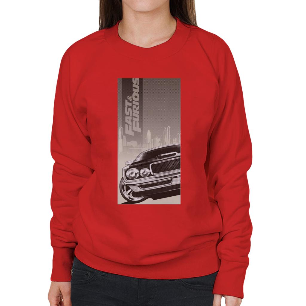 Fast and Furious Dodge Charger City Backdrop Women's Sweatshirt-ALL + EVERY