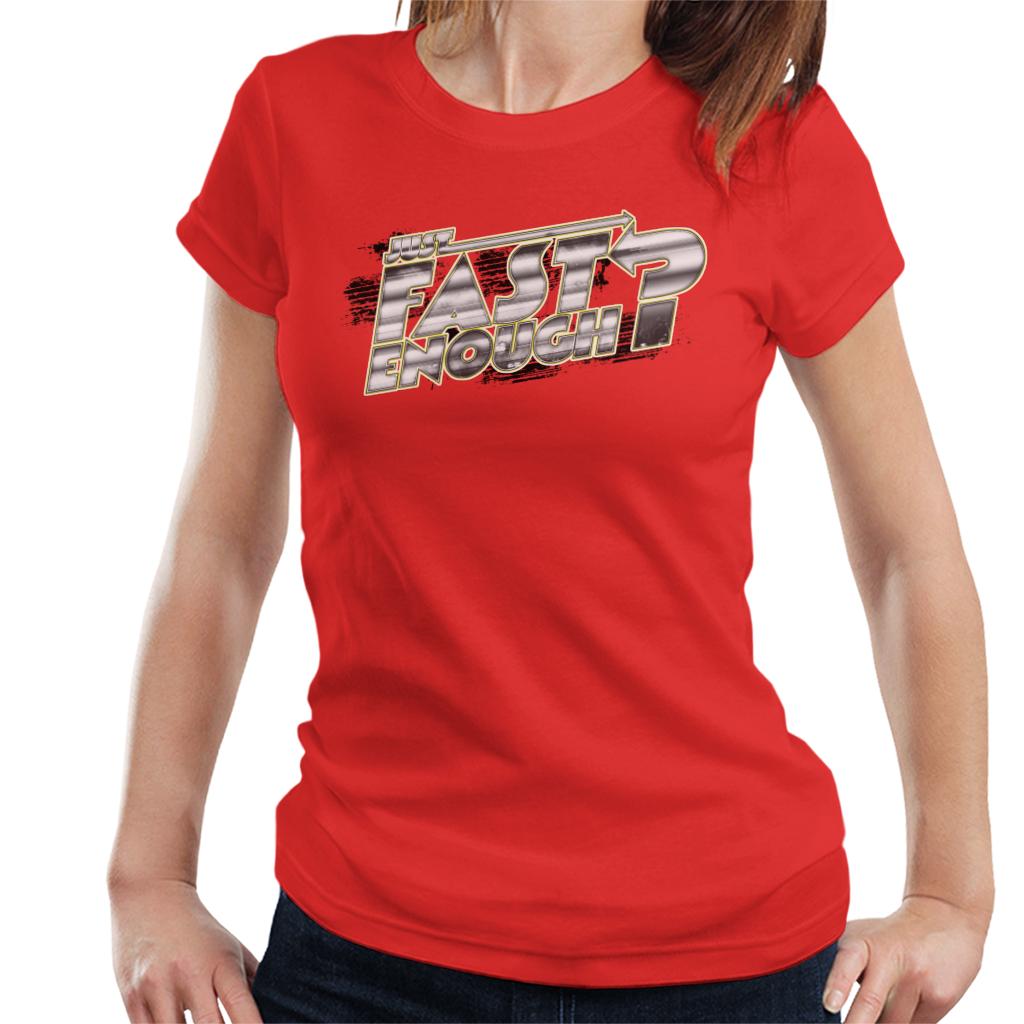 Fast and Furious Just Fast Enough Chrome Text Women's T-Shirt-ALL + EVERY