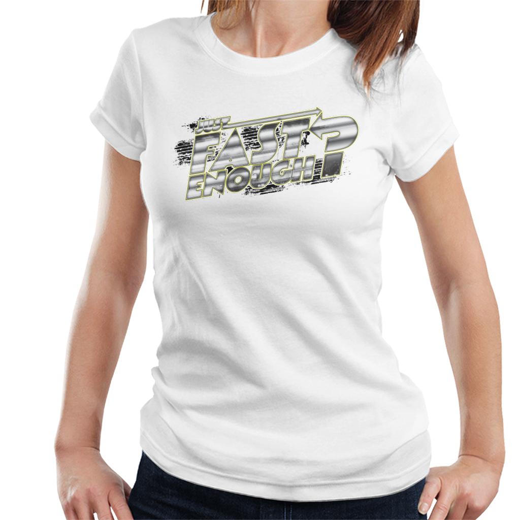 Fast and Furious Just Fast Enough Chrome Text Women's T-Shirt-ALL + EVERY