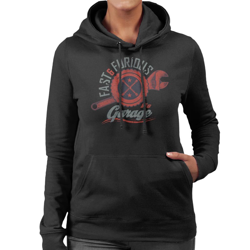 Fast and Furious 8 Garage Logo Women's Hooded Sweatshirt-ALL + EVERY