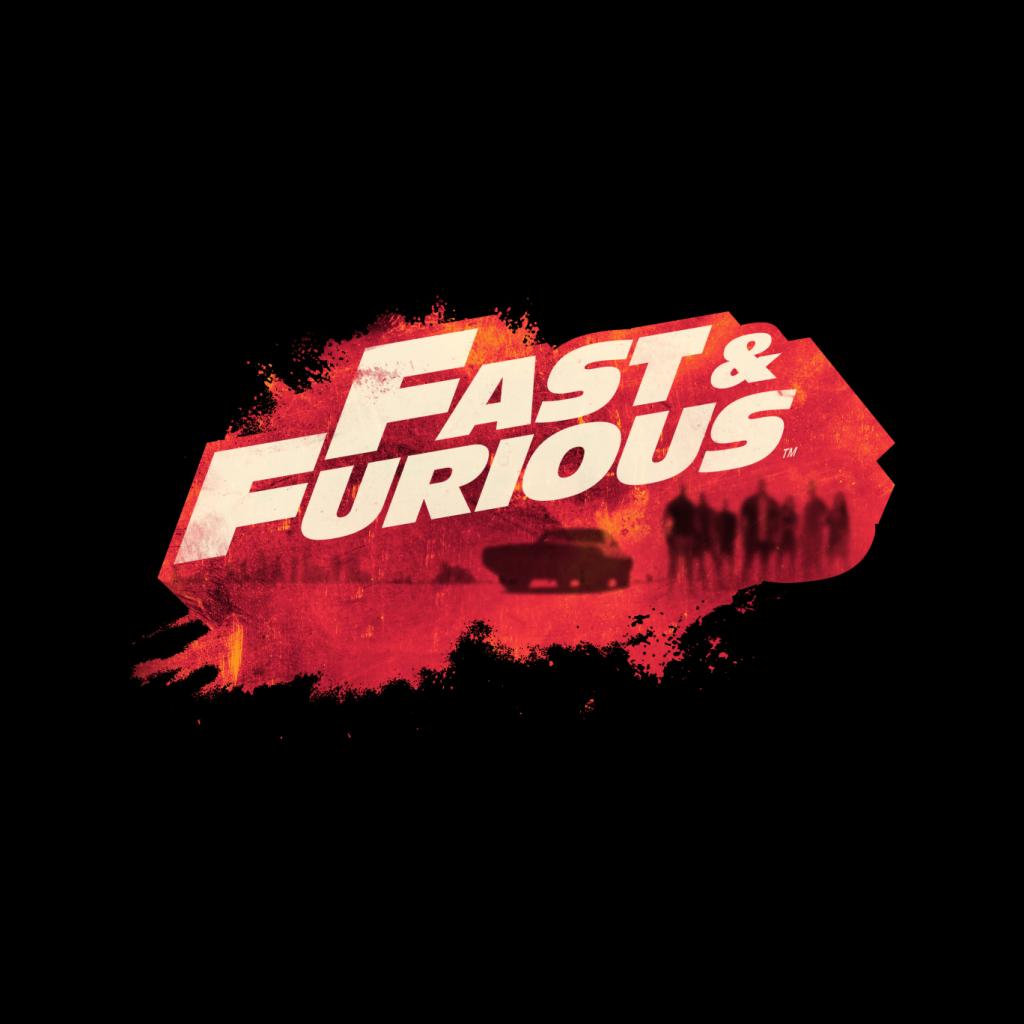 Fast and Furious Logo Character Backdrop Men's T-Shirt-ALL + EVERY