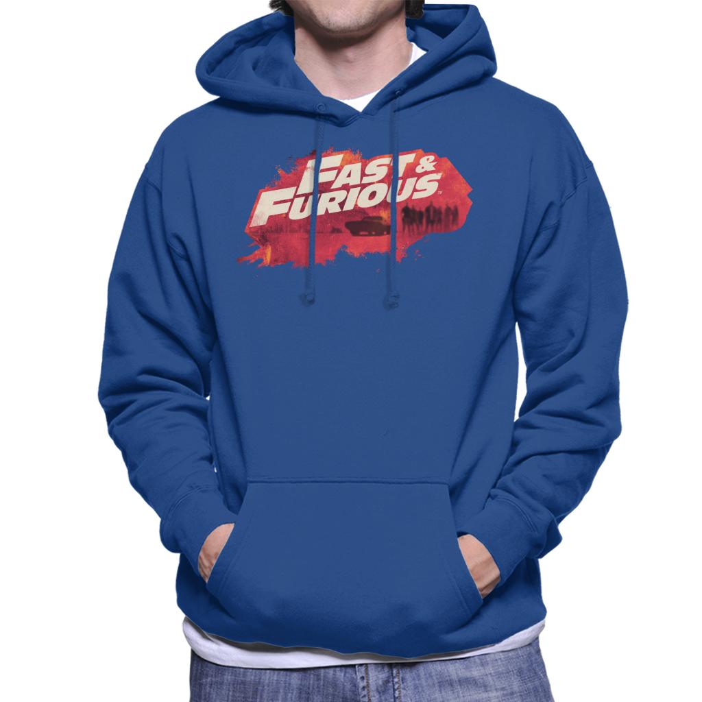 Fast and Furious Logo Character Backdrop Men's Hooded Sweatshirt-ALL + EVERY