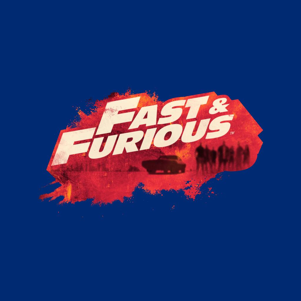 Fast and Furious Logo Character Backdrop Men's T-Shirt-ALL + EVERY