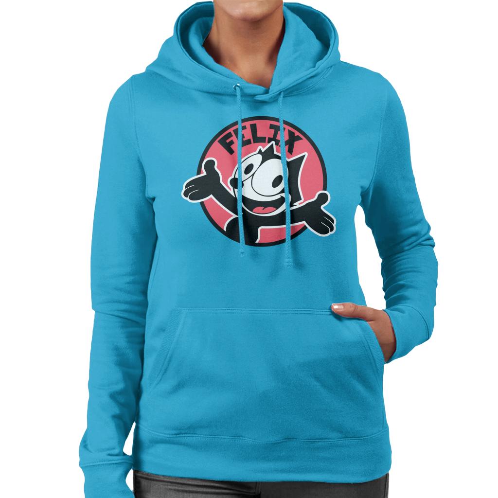 Felix The Cat Excited Face Women's Hooded Sweatshirt-ALL + EVERY