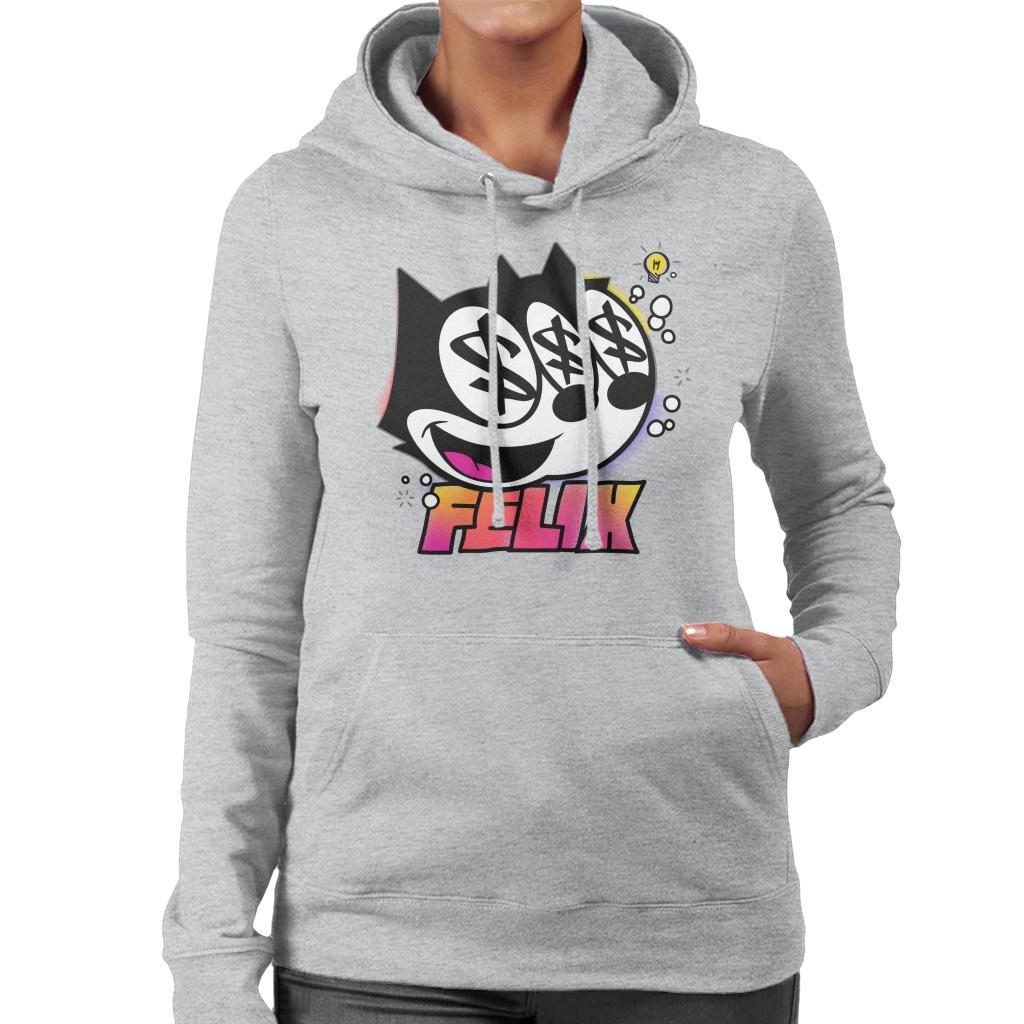 Felix The Cat Dollar Sign Women's Hooded Sweatshirt-ALL + EVERY