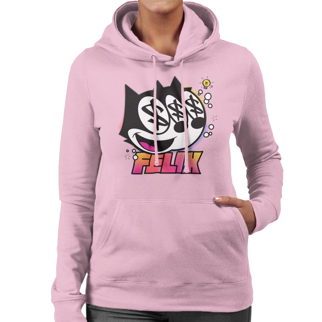 Felix The Cat Dollar Sign Women's Hooded Sweatshirt-ALL + EVERY