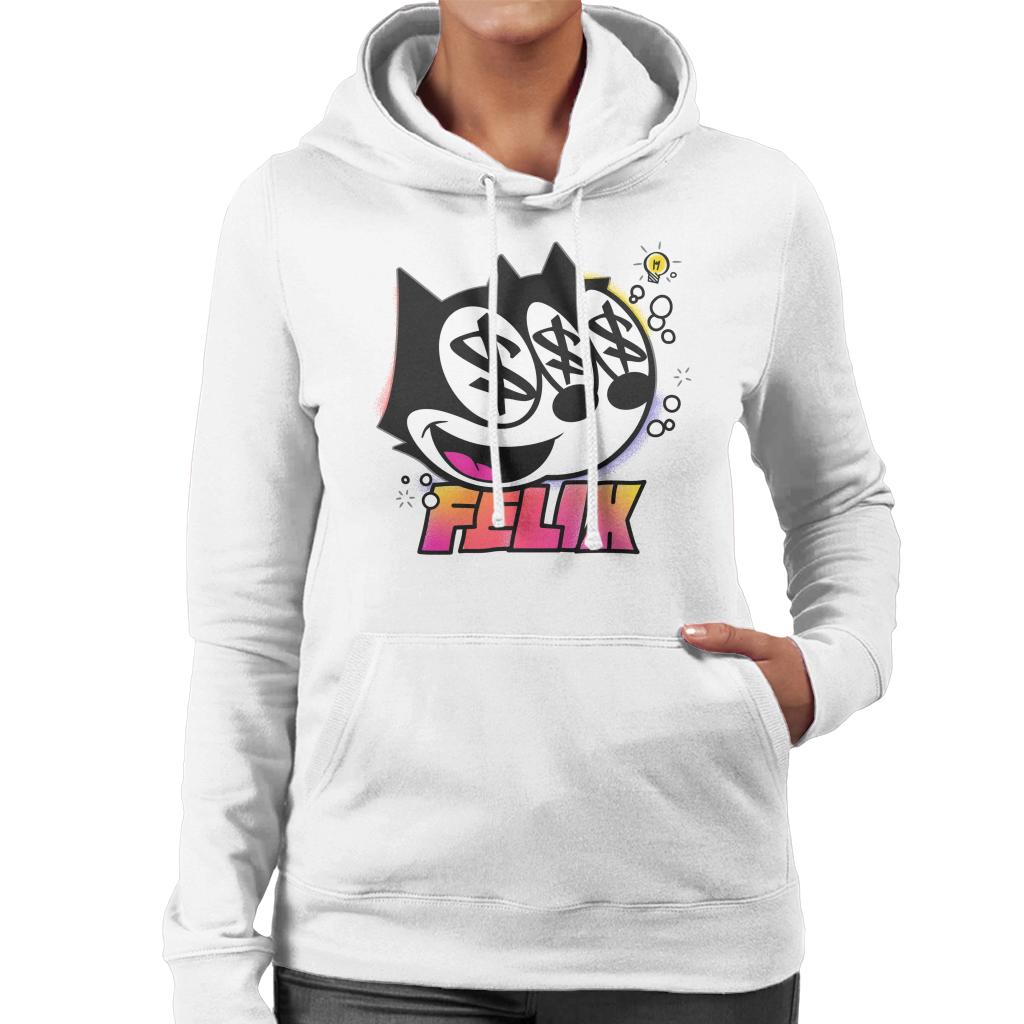 Felix The Cat Dollar Sign Women's Hooded Sweatshirt-ALL + EVERY