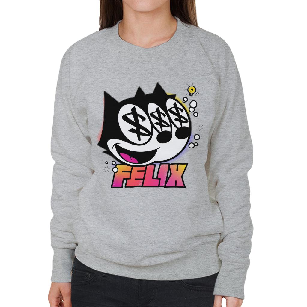 Felix The Cat Dollar Sign Women's Sweatshirt-ALL + EVERY