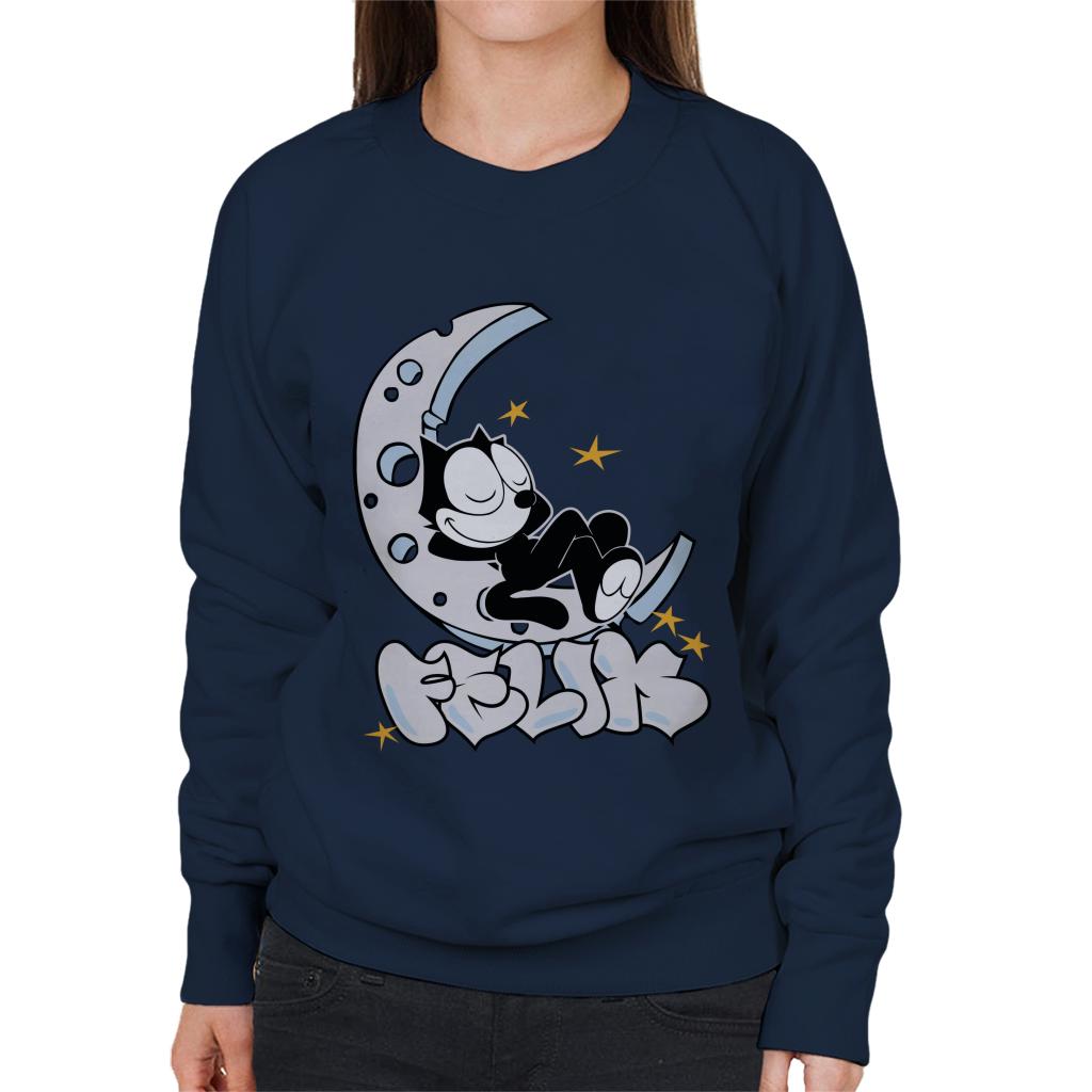 Felix The Cat Sleeping On The Moon Women's Sweatshirt-ALL + EVERY