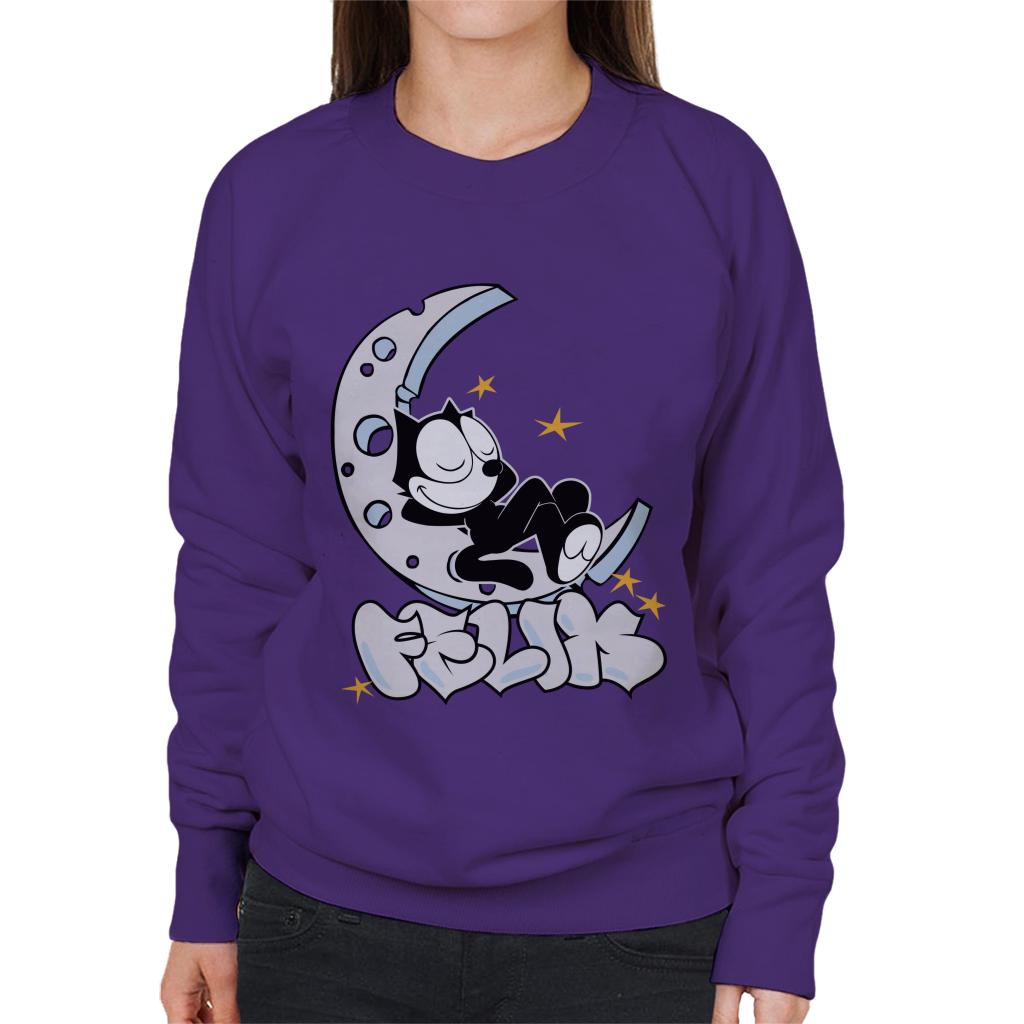 Felix The Cat Sleeping On The Moon Women's Sweatshirt-ALL + EVERY