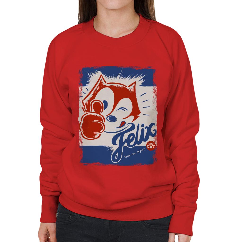 Felix The Cat True Cat Style Women's Sweatshirt-ALL + EVERY