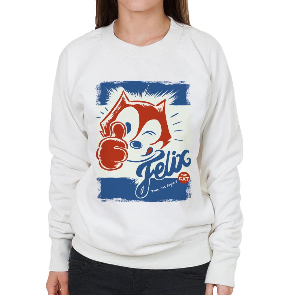 Felix The Cat True Cat Style Women's Sweatshirt-ALL + EVERY