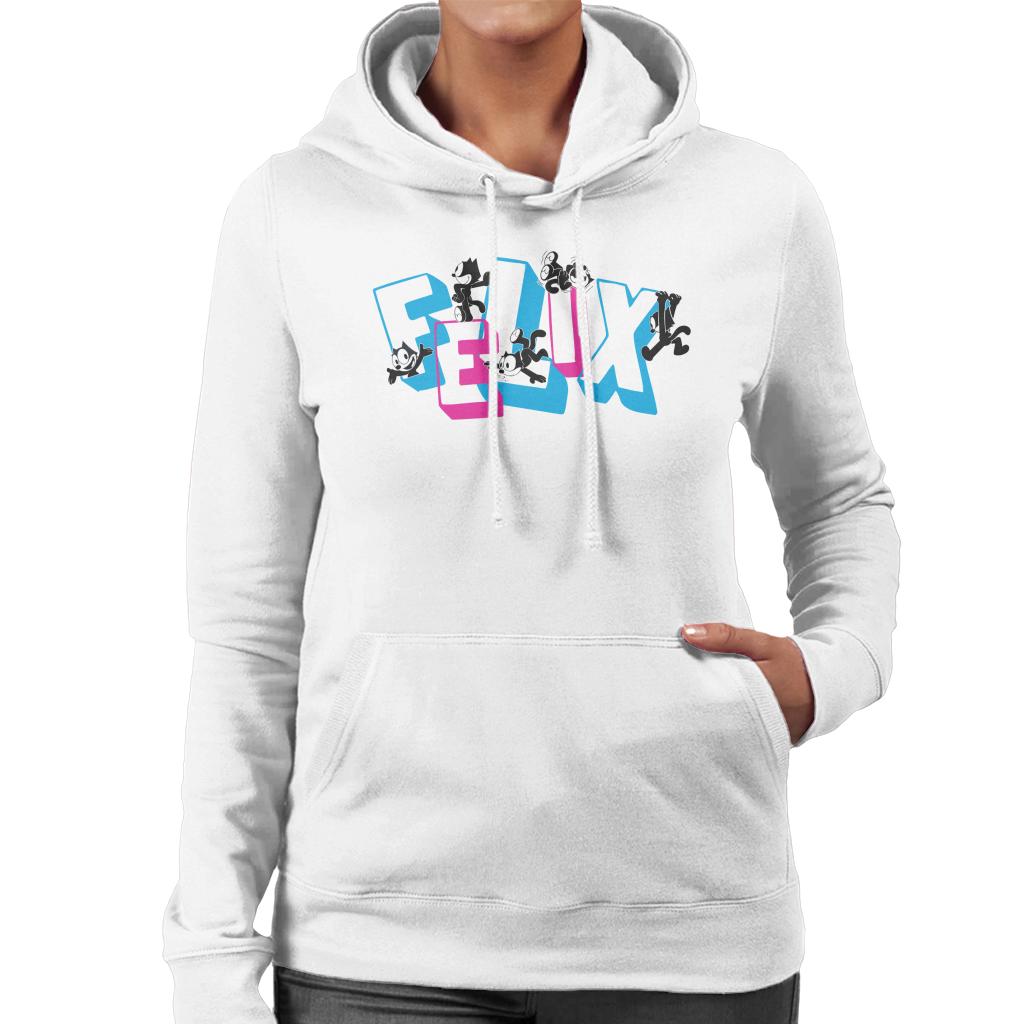 Felix The Cat Logo Montage Women's Hooded Sweatshirt-ALL + EVERY