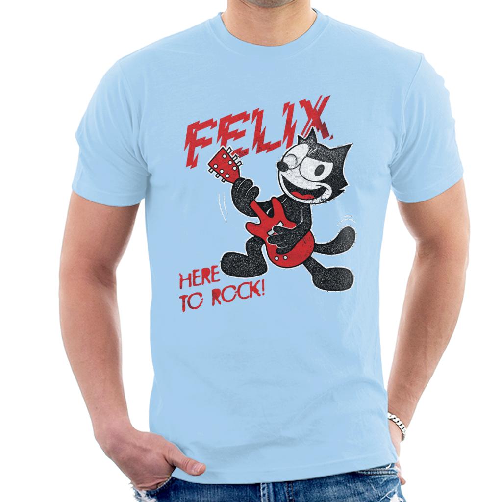 Felix The Cat Here To Rock Men's T-Shirt-ALL + EVERY