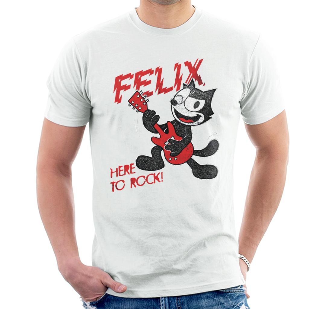 Felix The Cat Here To Rock Men's T-Shirt-ALL + EVERY