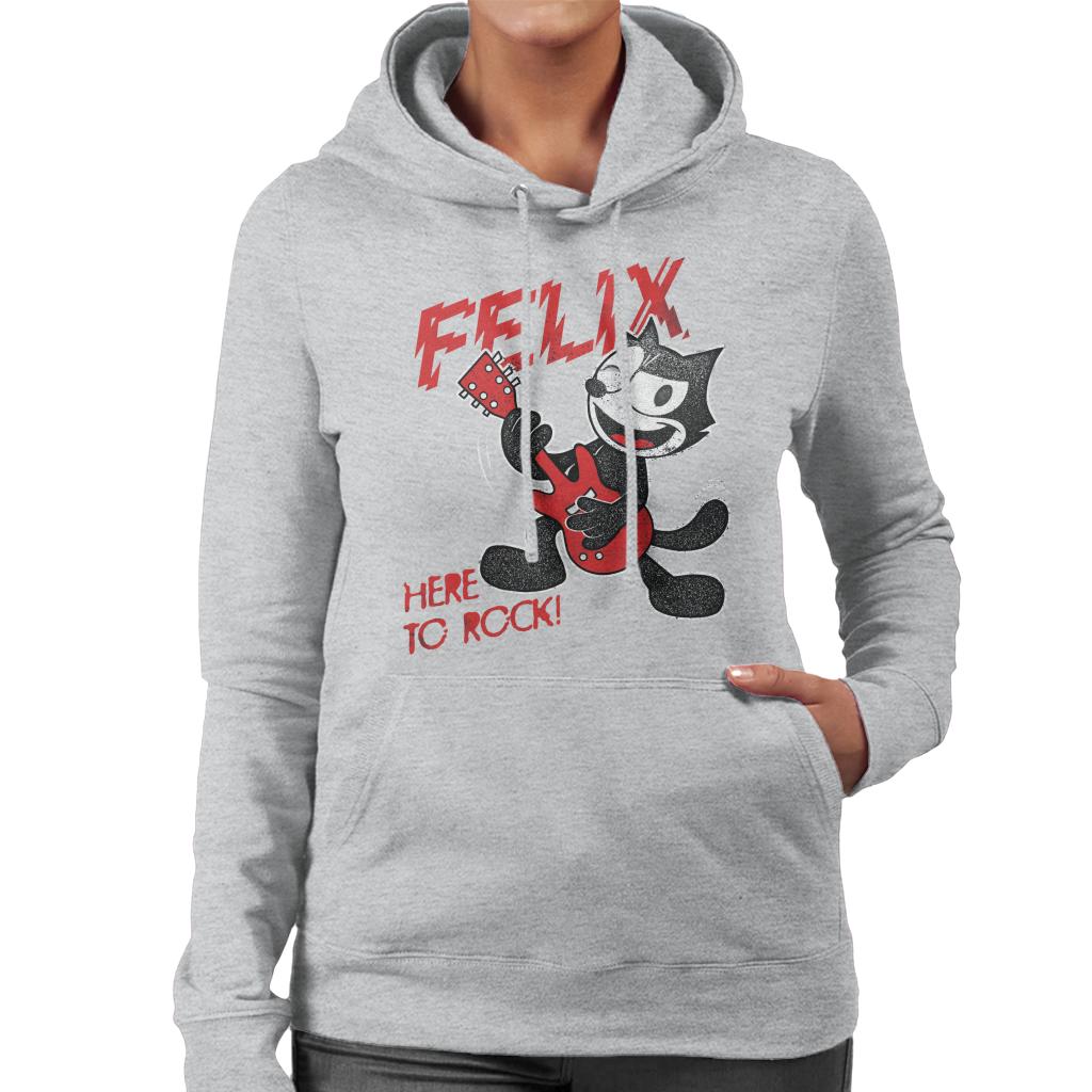 Felix The Cat Here To Rock Women's Hooded Sweatshirt-ALL + EVERY