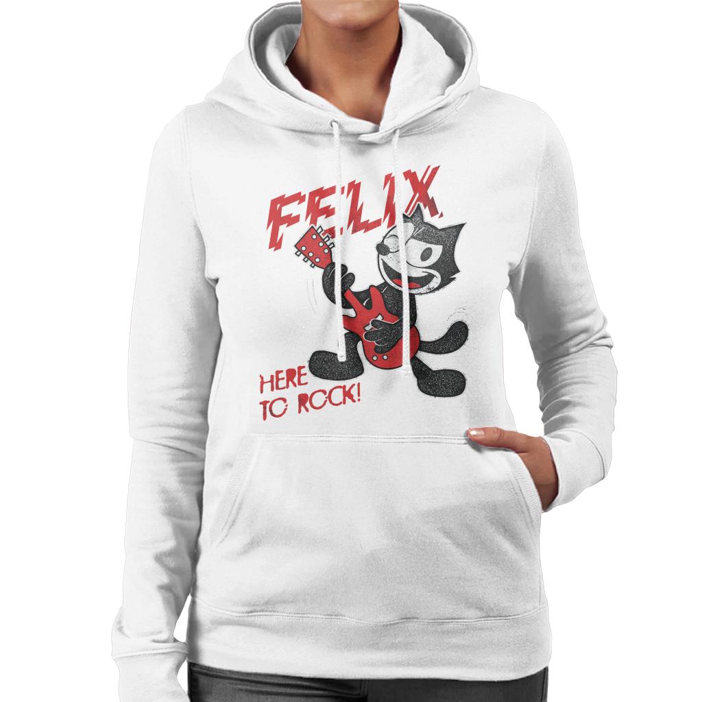 Felix The Cat Here To Rock Women's Hooded Sweatshirt-ALL + EVERY