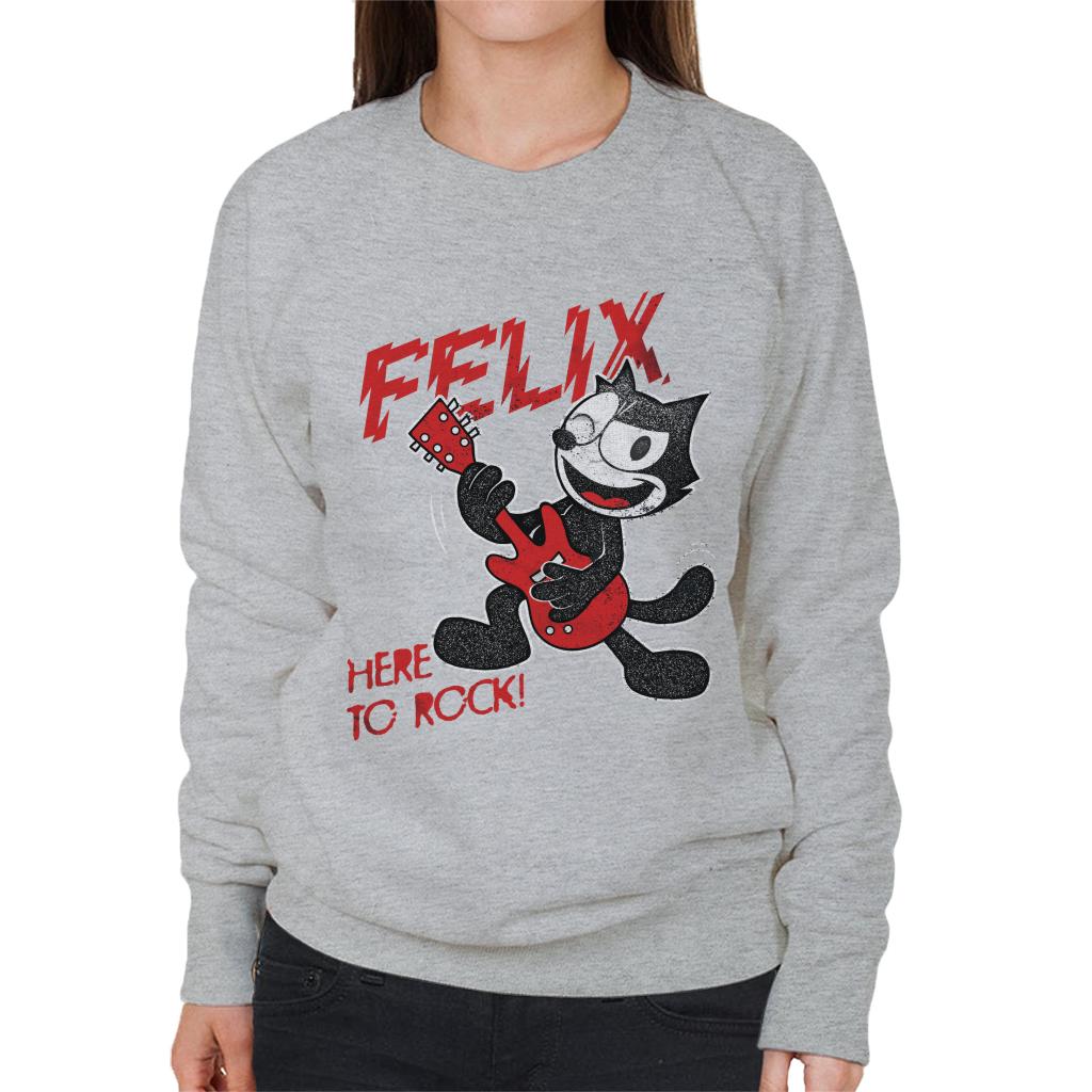 Felix The Cat Here To Rock Women's Sweatshirt-ALL + EVERY