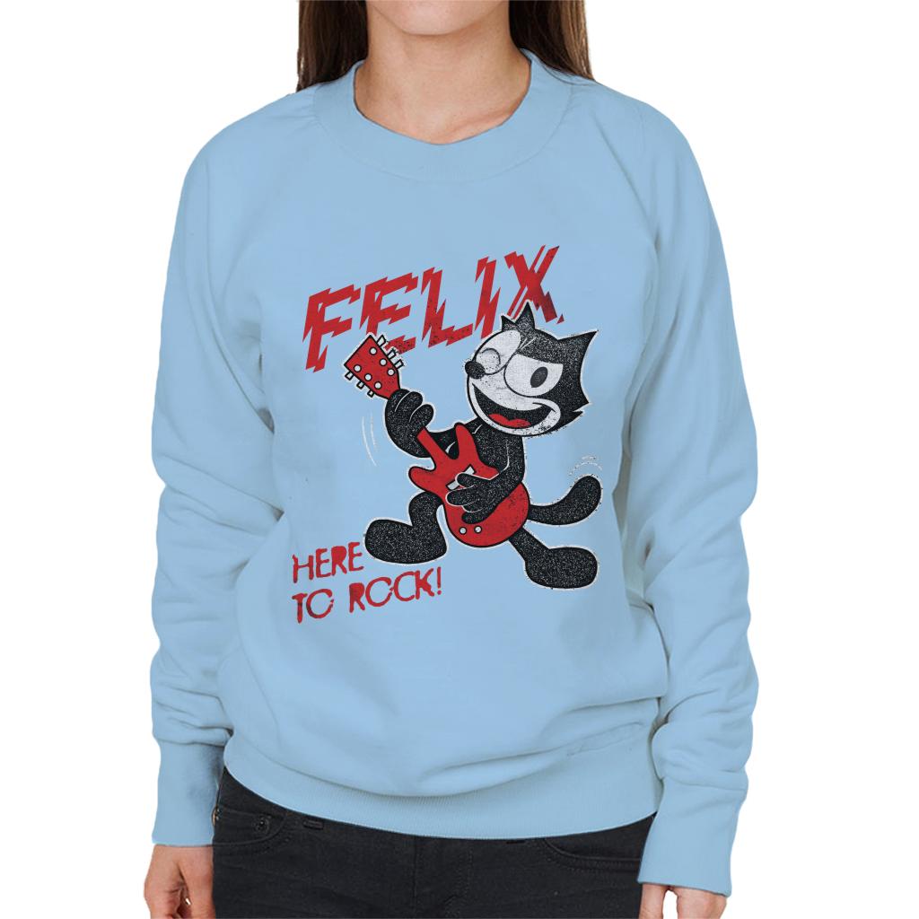 Felix The Cat Here To Rock Women's Sweatshirt-ALL + EVERY