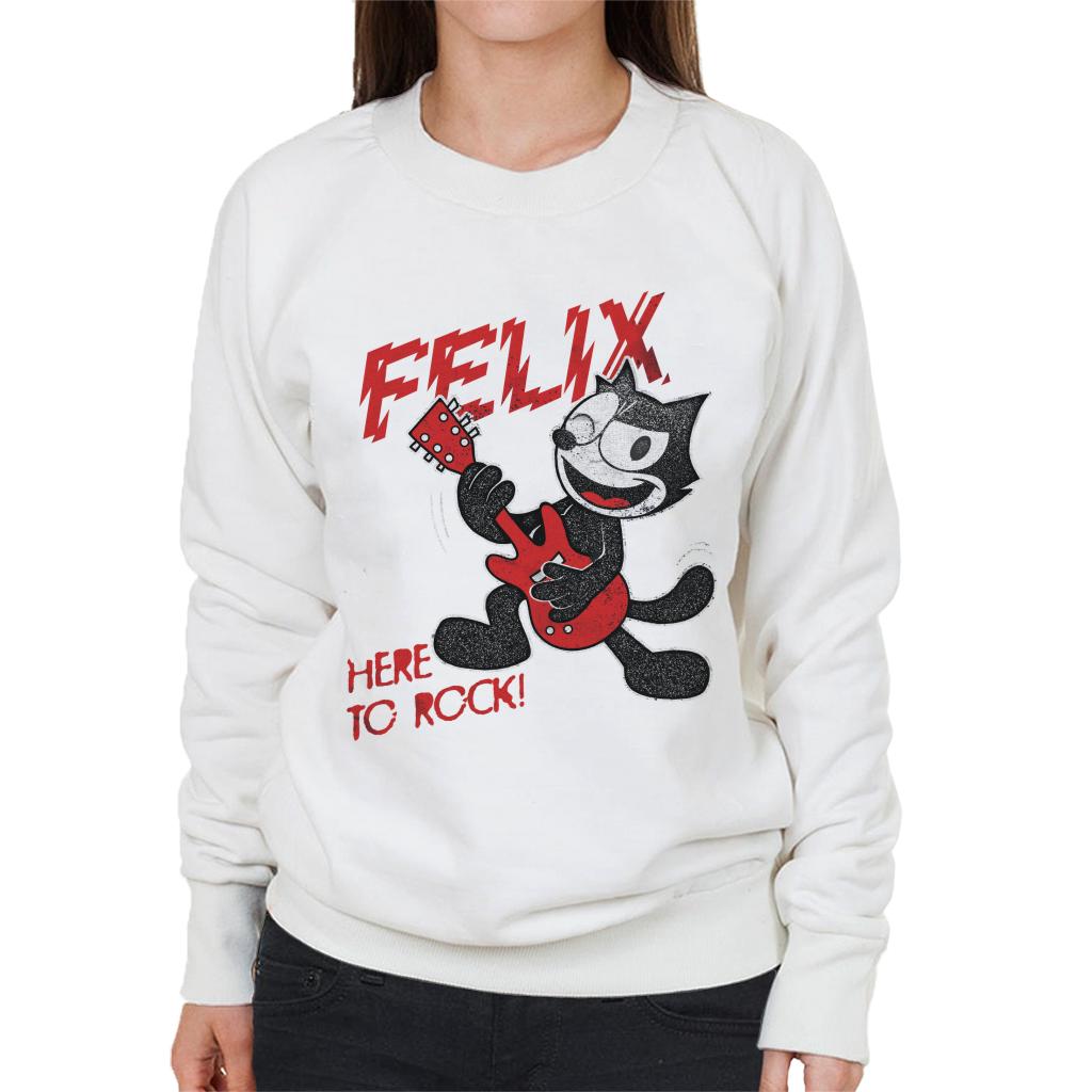 Felix The Cat Here To Rock Women's Sweatshirt-ALL + EVERY