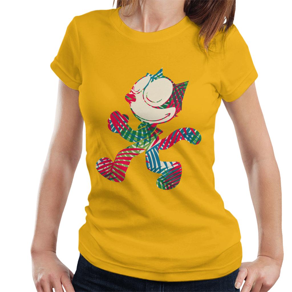 Felix The Cat Multi Coloured Leaves Women's T-Shirt-ALL + EVERY