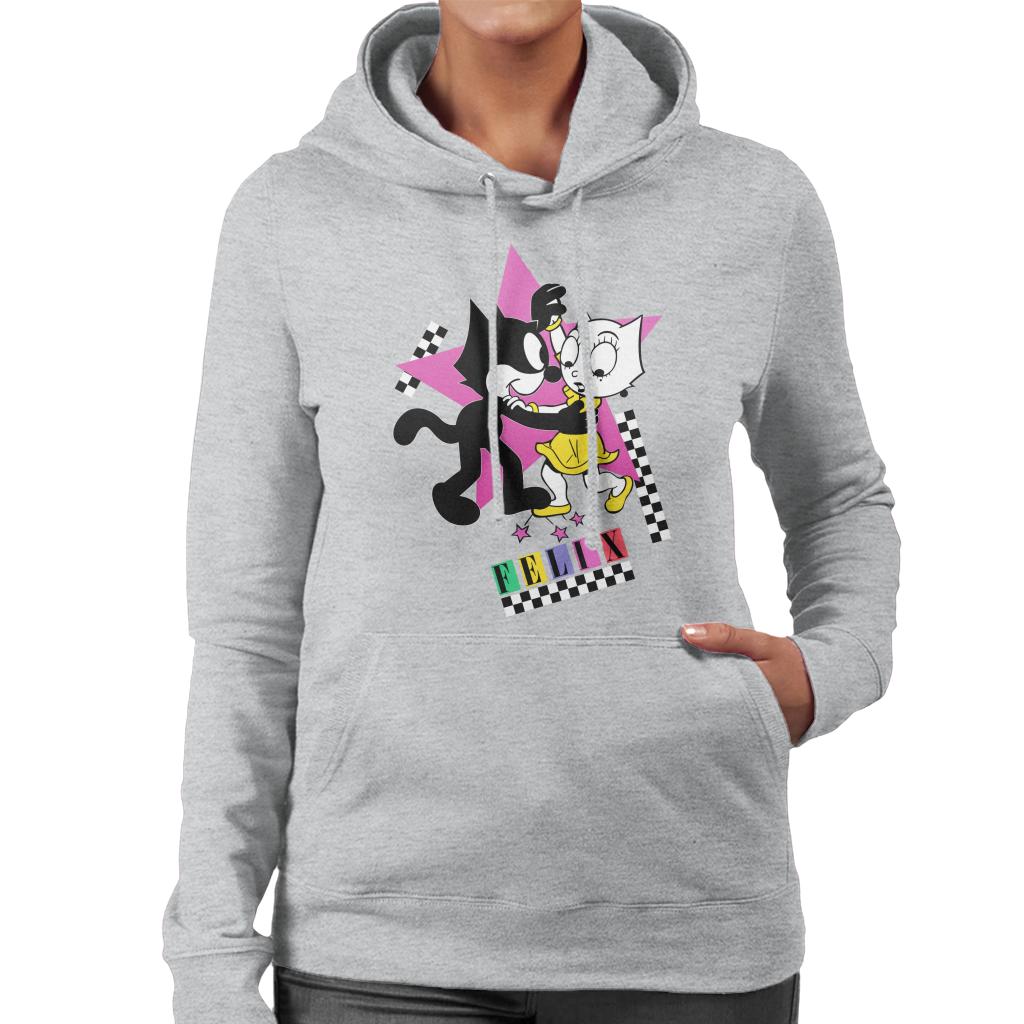 Felix The Cat And Kitty Kat Dancing Women's Hooded Sweatshirt-ALL + EVERY