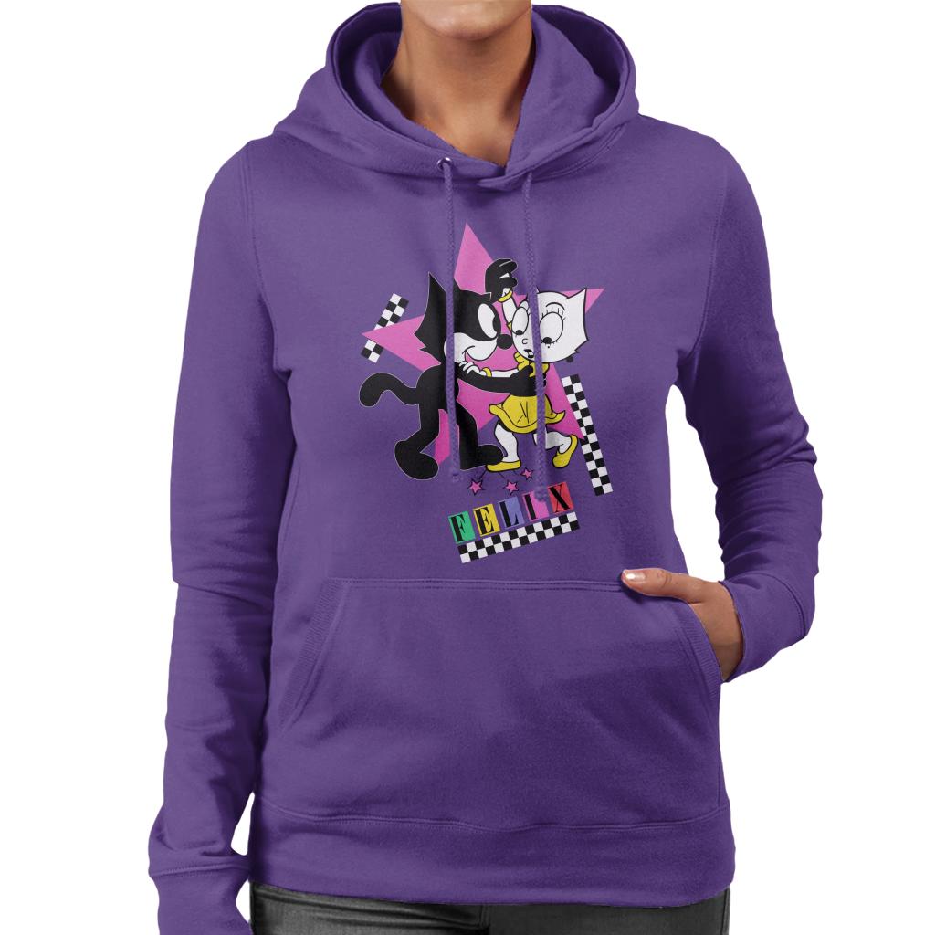 Felix The Cat And Kitty Kat Dancing Women's Hooded Sweatshirt-ALL + EVERY