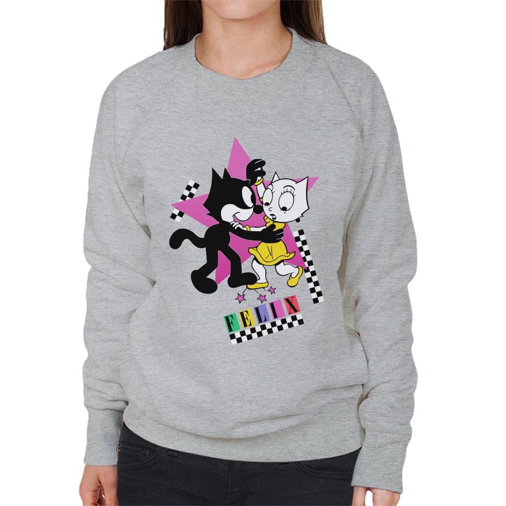 Felix The Cat And Kitty Kat Dancing Women's Sweatshirt-ALL + EVERY