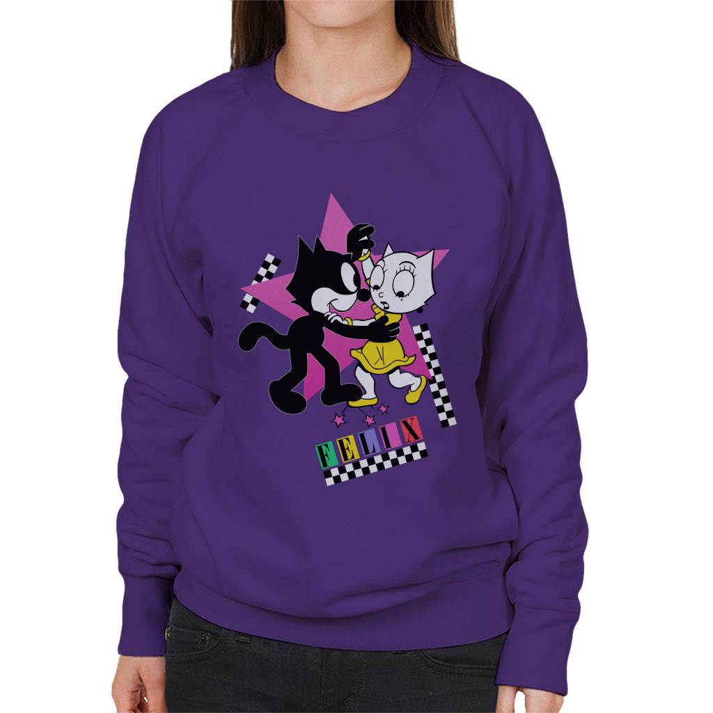 Felix The Cat And Kitty Kat Dancing Women's Sweatshirt-ALL + EVERY