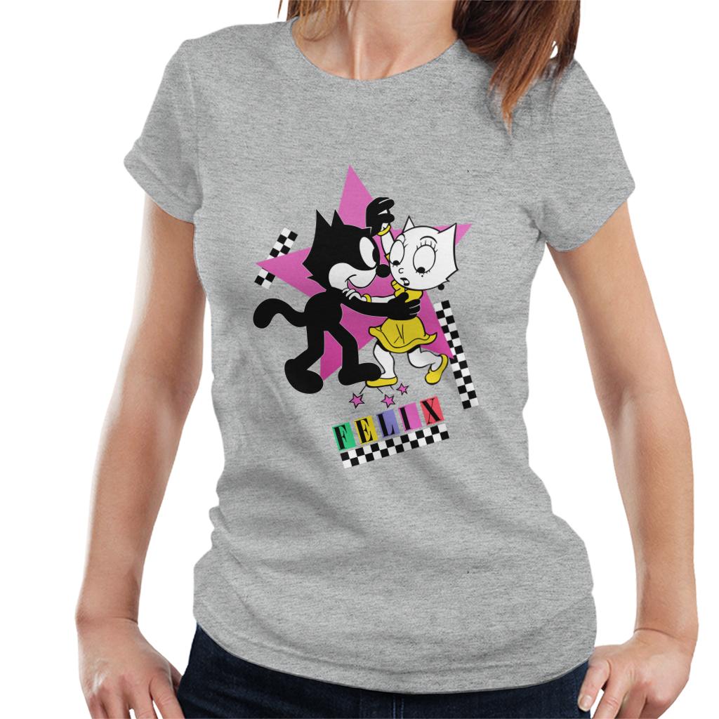 Felix The Cat And Kitty Kat Dancing Women's T-Shirt-ALL + EVERY