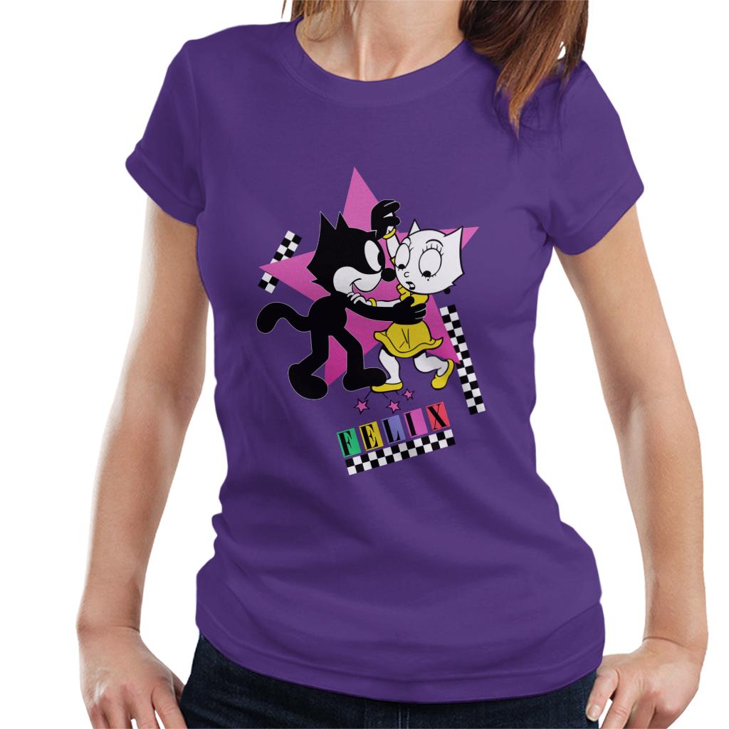 Felix The Cat And Kitty Kat Dancing Women's T-Shirt-ALL + EVERY