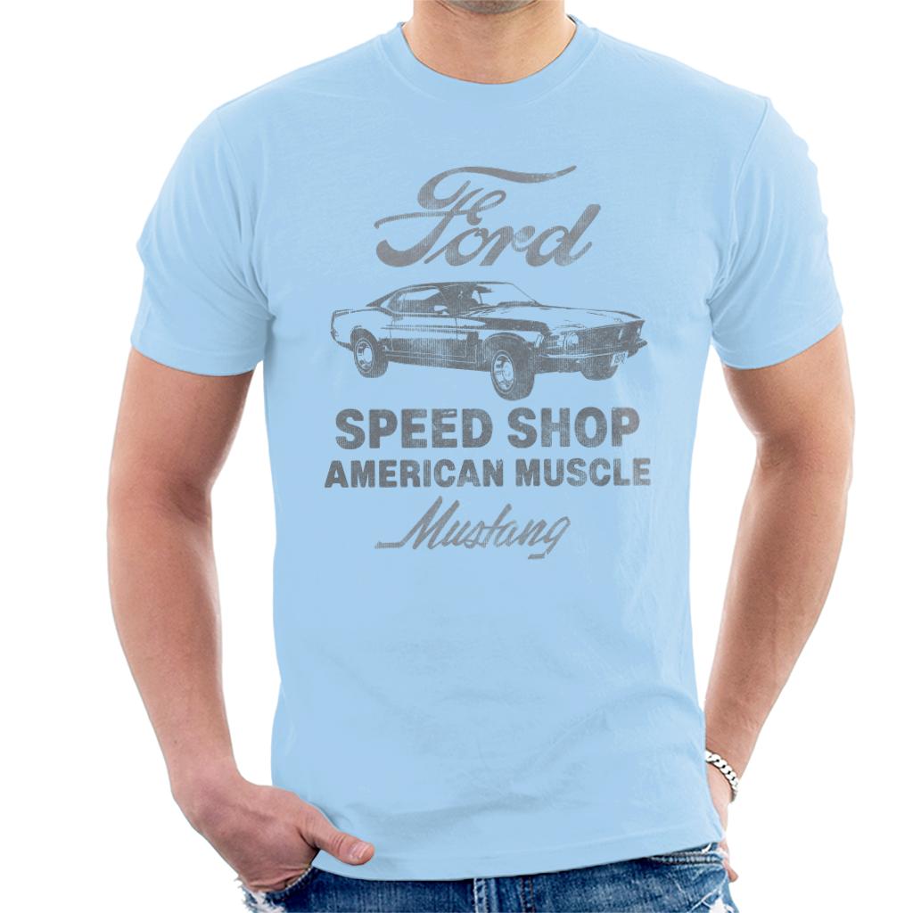 Ford Mustang Speed Shop American Muscle Men's T-Shirt-ALL + EVERY