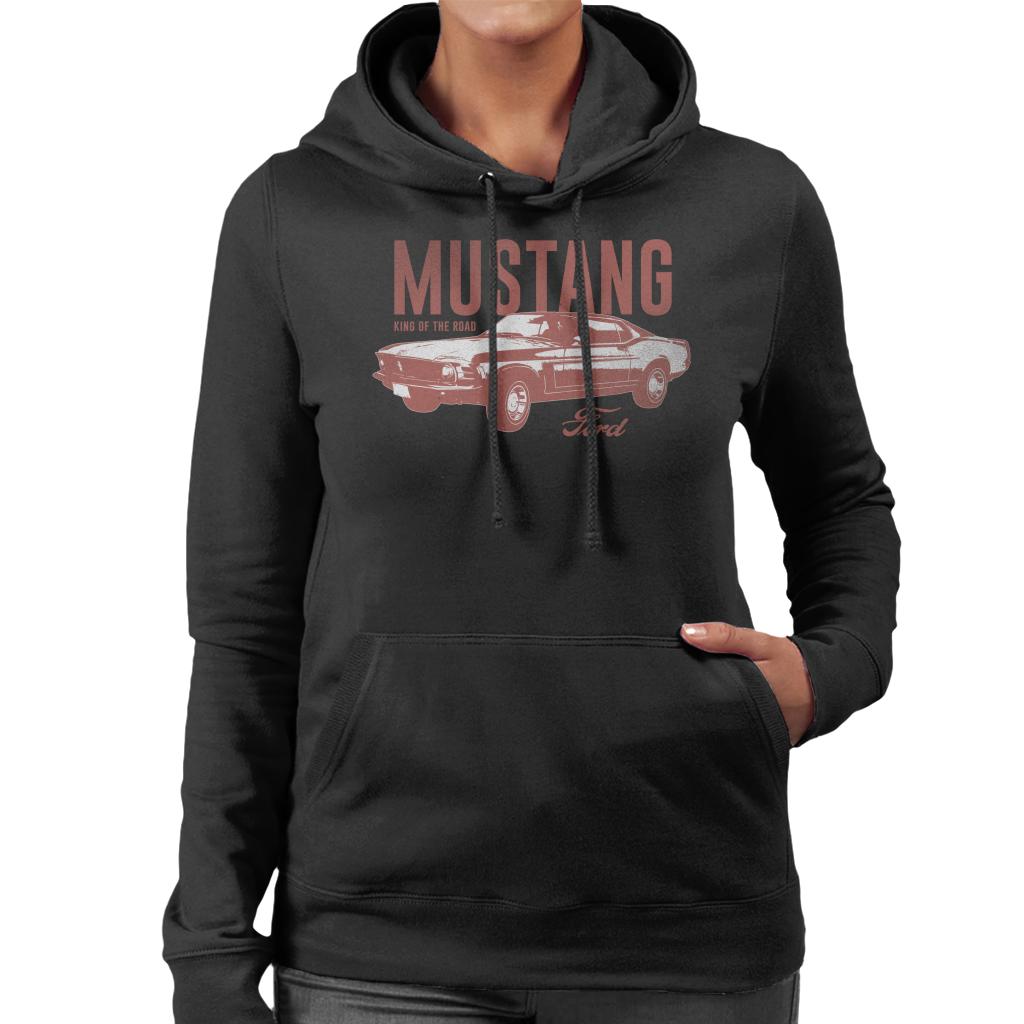 Ford Mustang King Of The Road Women's Hooded Sweatshirt-ALL + EVERY