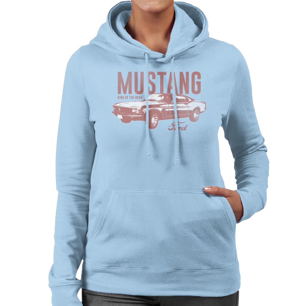 Ford Mustang King Of The Road Women's Hooded Sweatshirt-ALL + EVERY