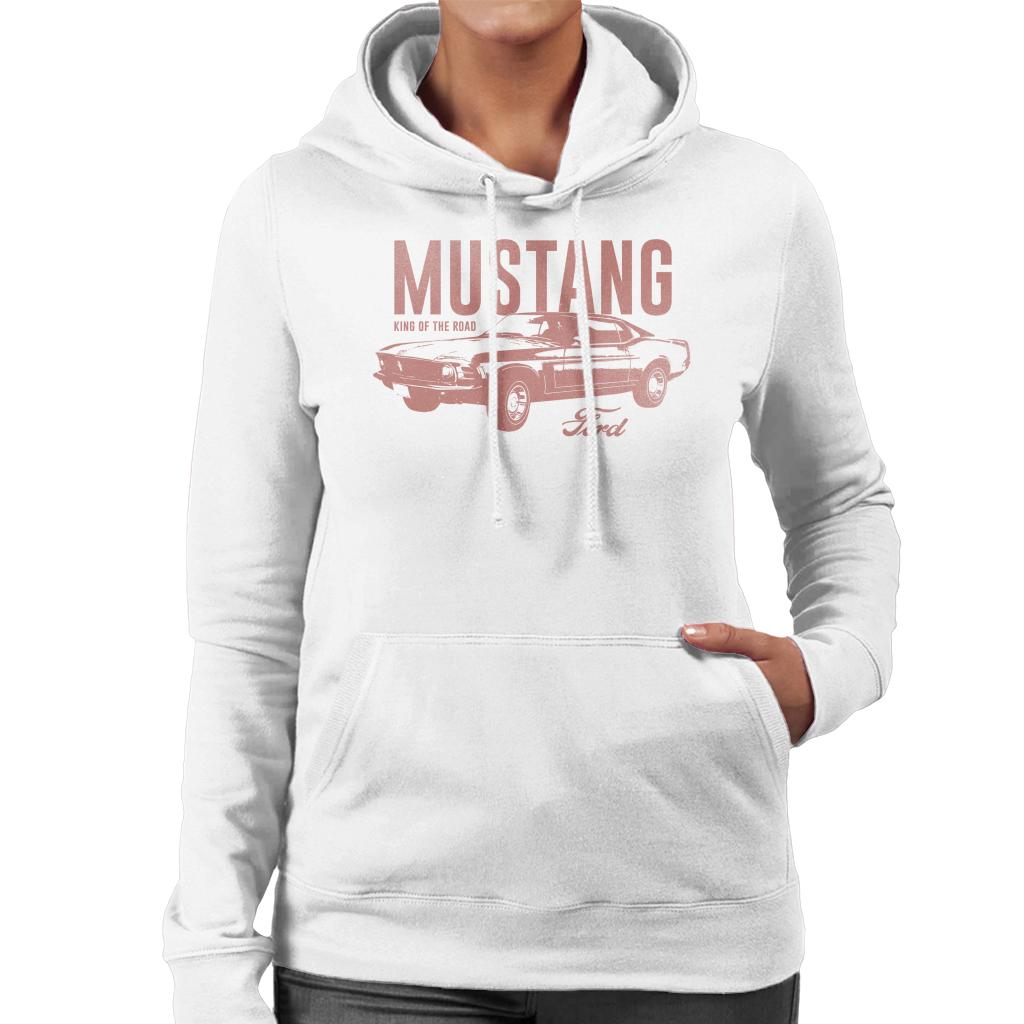 Ford Mustang King Of The Road Women's Hooded Sweatshirt-ALL + EVERY