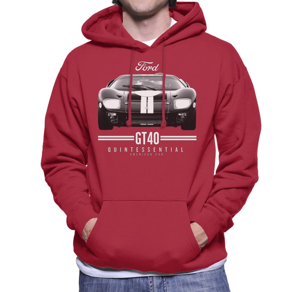 Ford GT 40 Quintessential American Car Men's Hooded Sweatshirt-ALL + EVERY